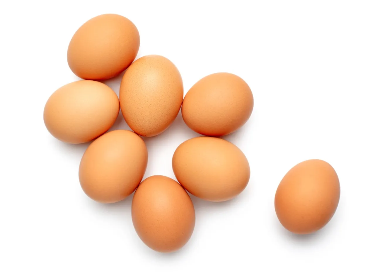 Seven brown eggs isolated on white background 2026 03 09 23 02 58 utc groot