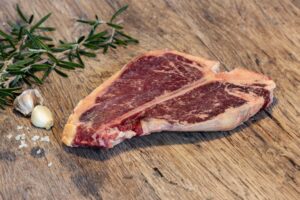 T bone steak scaled